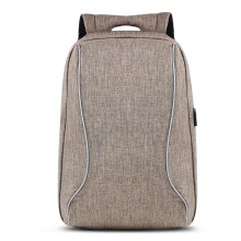 新品USB充电双肩包时尚休闲防盗背包商务笔记本电脑背包